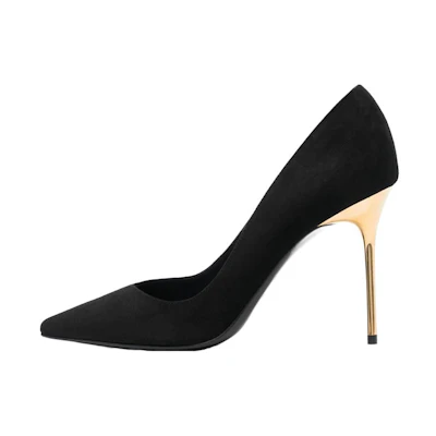 (W) Balmain High-Top Suede Heels 'Black Fashion'