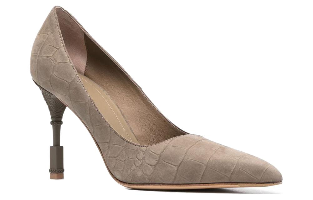 (W) Balmain High Heel 'Grey Taupe Leather Fashion' 圖 2