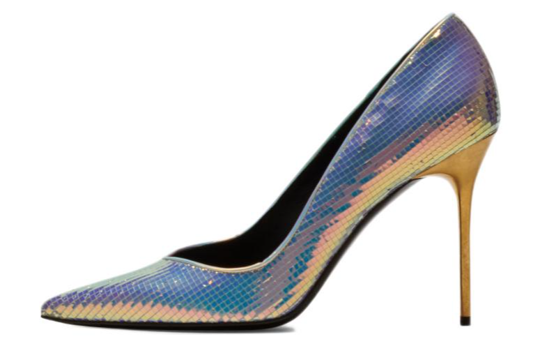 (W) Balmain High Heel Boots 'Iridescent Shearling'