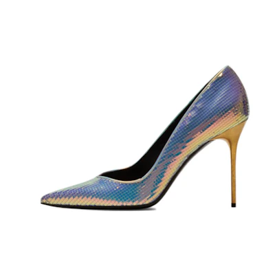 (W) Balmain High Heel Boots 'Iridescent Shearling'