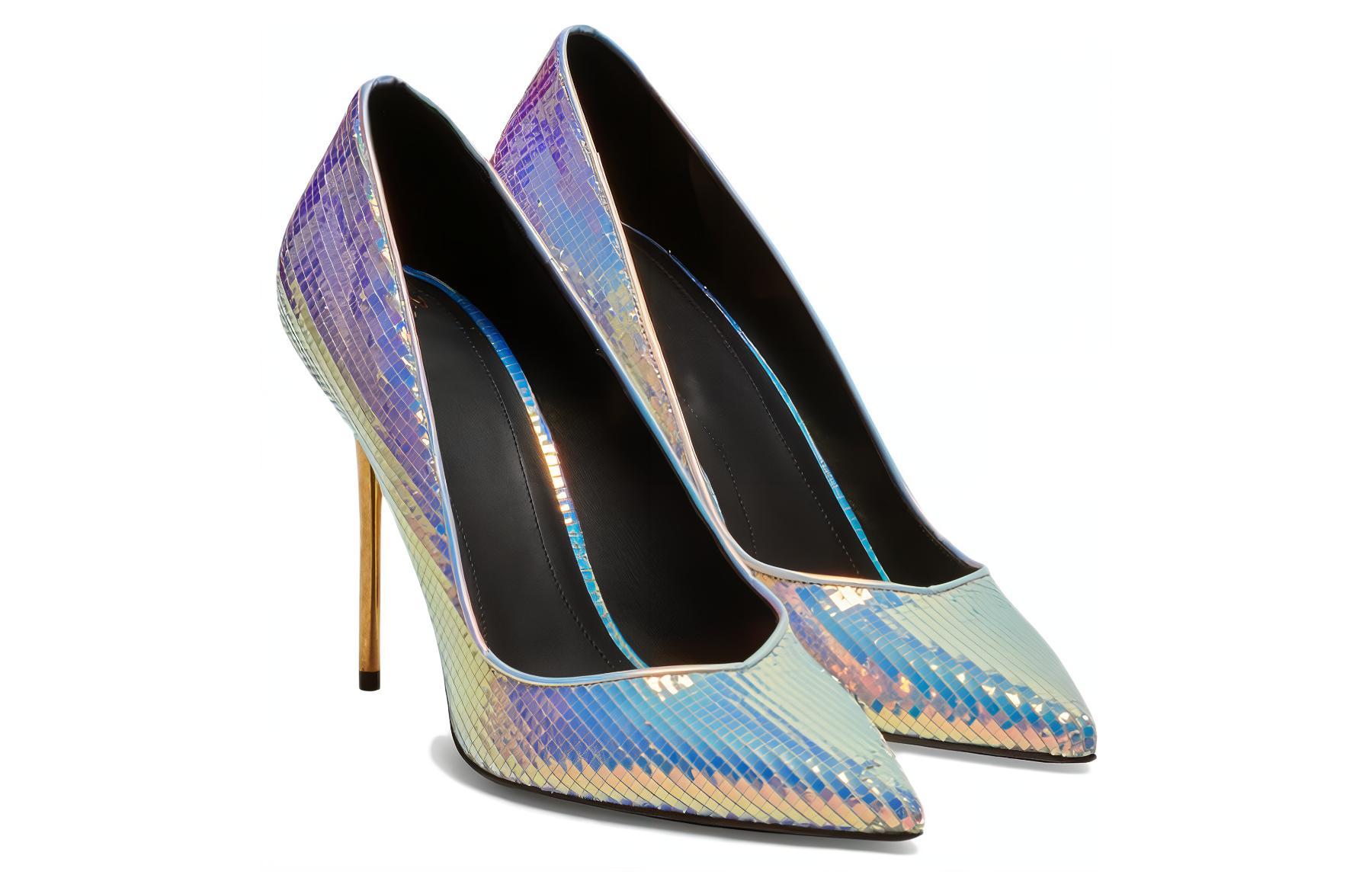 (W) Balmain High Heel Boots 'Iridescent Shearling' 圖 3