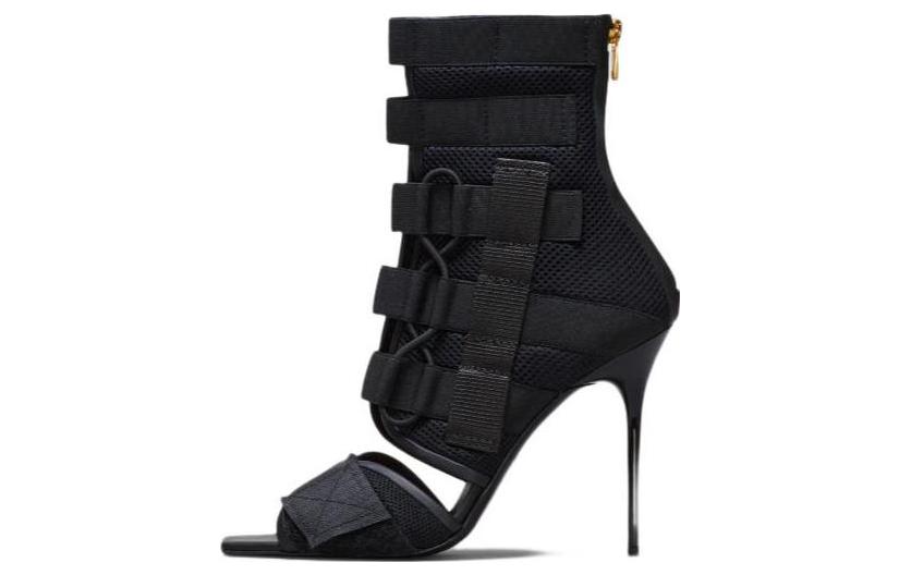 (W) Balmain High Heel Sandal 'Black Mesh Velcro'
