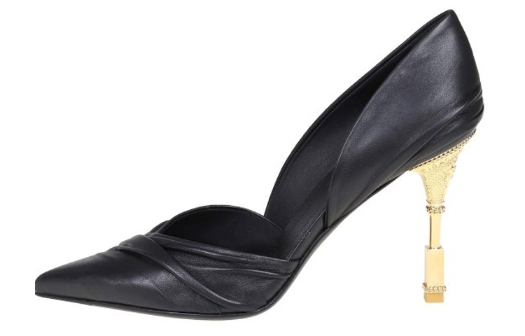 (W) Balmain High Heeled Ankle Boots 'Black Leather Fashion'