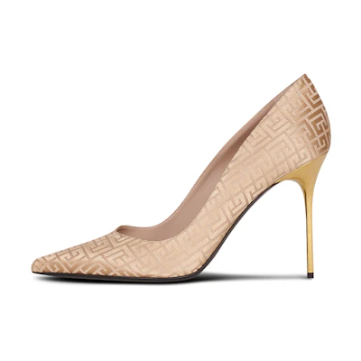 (W) Balmain High Heels 'Ruby Pattern Gold'