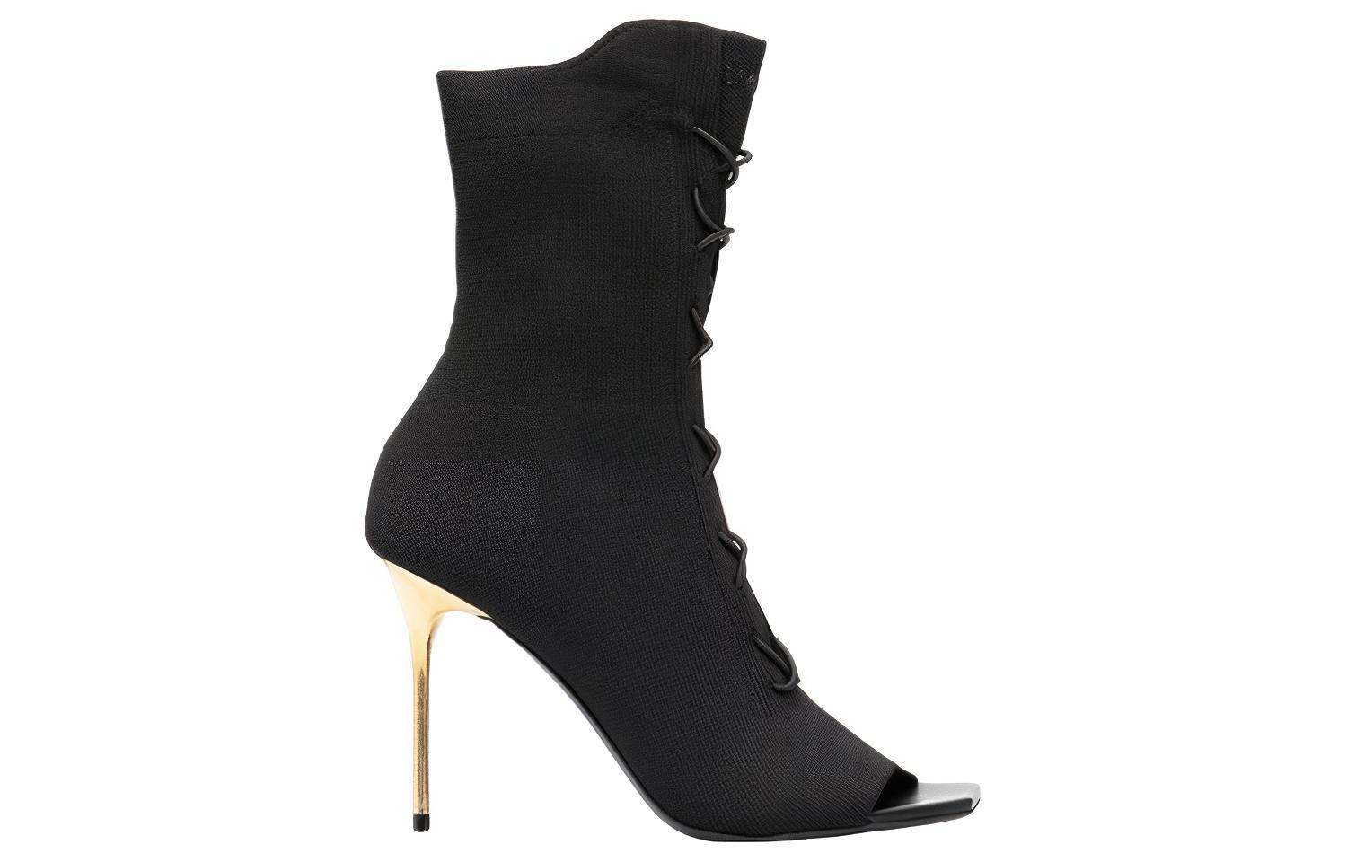 (W) Balmain Knit High-Heel Ankle Boots 'Black Fashion' 圖 2