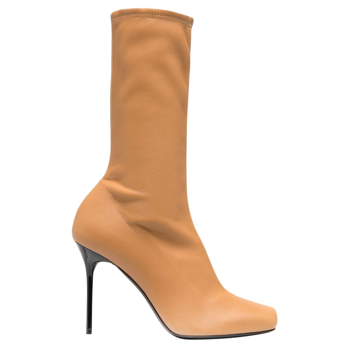 (W) Balmain Leather Ankle Boots 'Brown' 圖 2