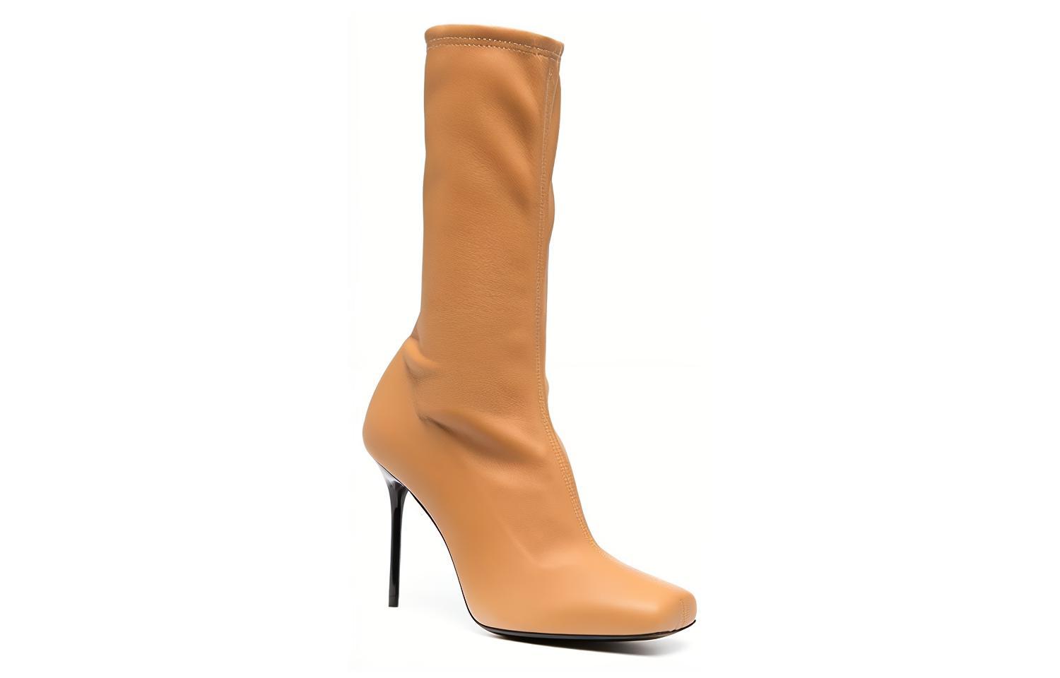 (W) Balmain Leather Ankle Boots 'Brown' 圖 3