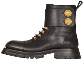 (Women) Balmain Leather Block Heel Square Toe Ankle Boots 'Black' YN1TC785LVIT0PA (Women) Balmain Leather Block Heel Square Toe Ankle Boots 'Black' YN1TC785LVIT0PA