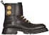 (W) But Balmain Tumit Blok Kulit Hujung Petak Boot Paras Buku Lali 'Hitam' YN1TC785LVIT0PA
