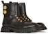 (W) But Balmain Tumit Blok Kulit Hujung Petak Boot Paras Buku Lali 'Hitam' YN1TC785LVIT0PA