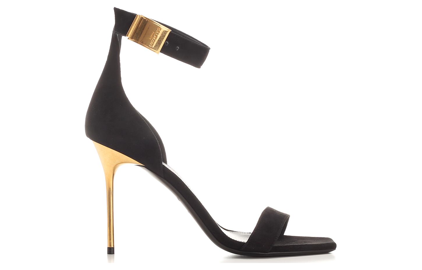 (W) Balmain Leather Buckle High-heel Sandals 'Black Fashion' 圖 2