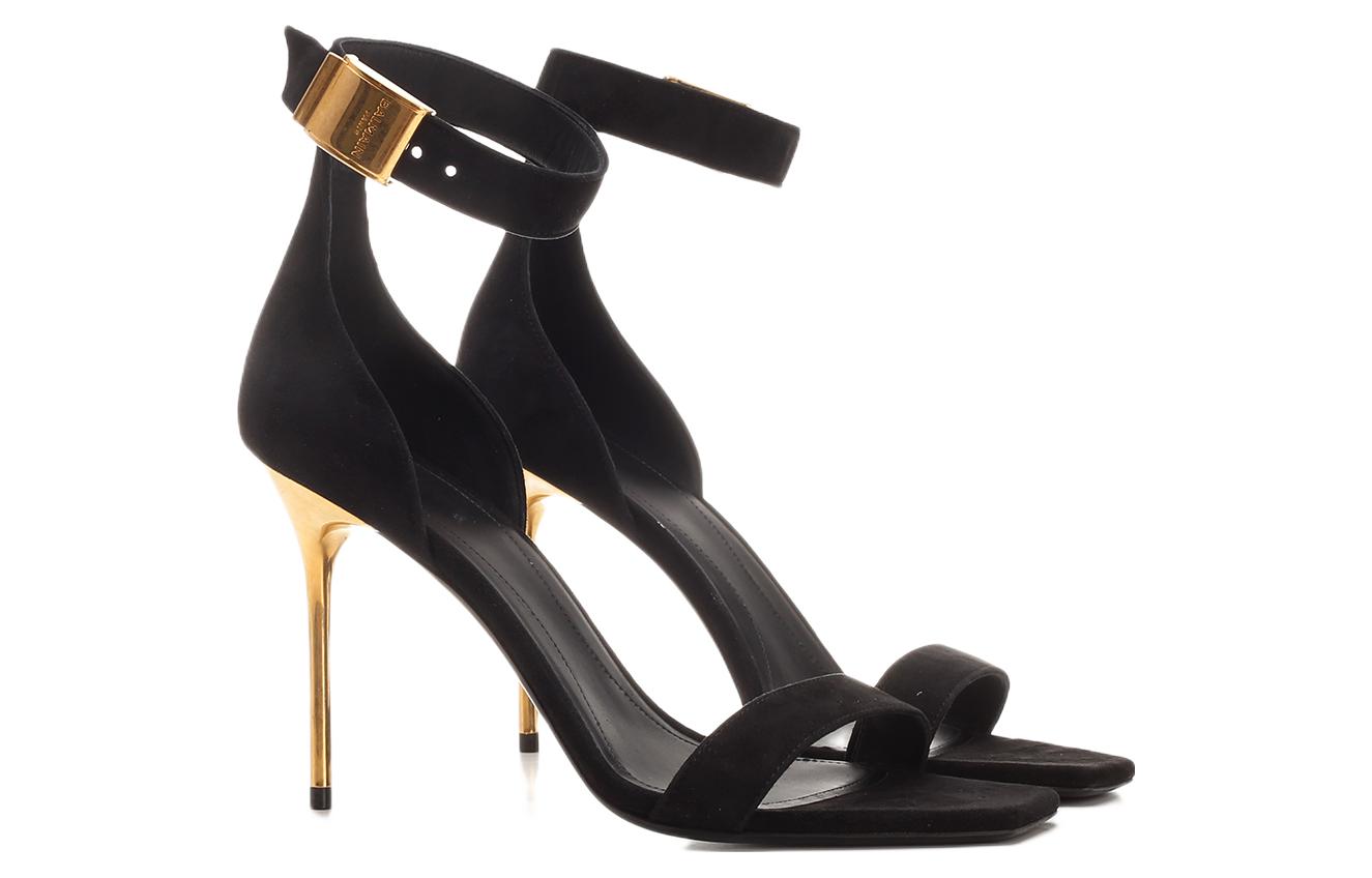 (W) Balmain Leather Buckle High-heel Sandals 'Black Fashion' 圖 3