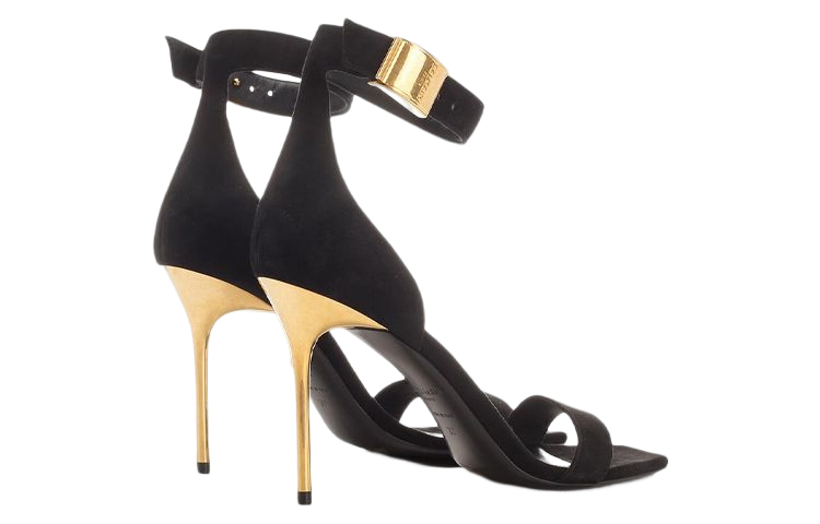 (W) Balmain Leather Buckle High-heel Sandals 'Black Fashion' 圖 4