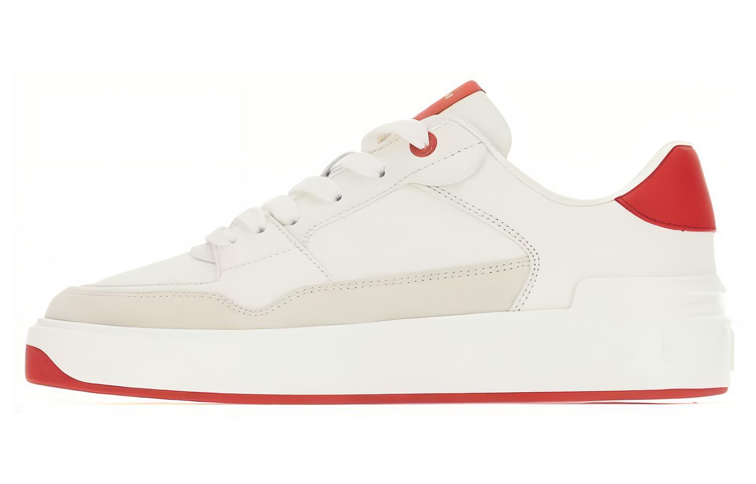 (W) Balmain Leather CMFT Strap Low 'White Red'