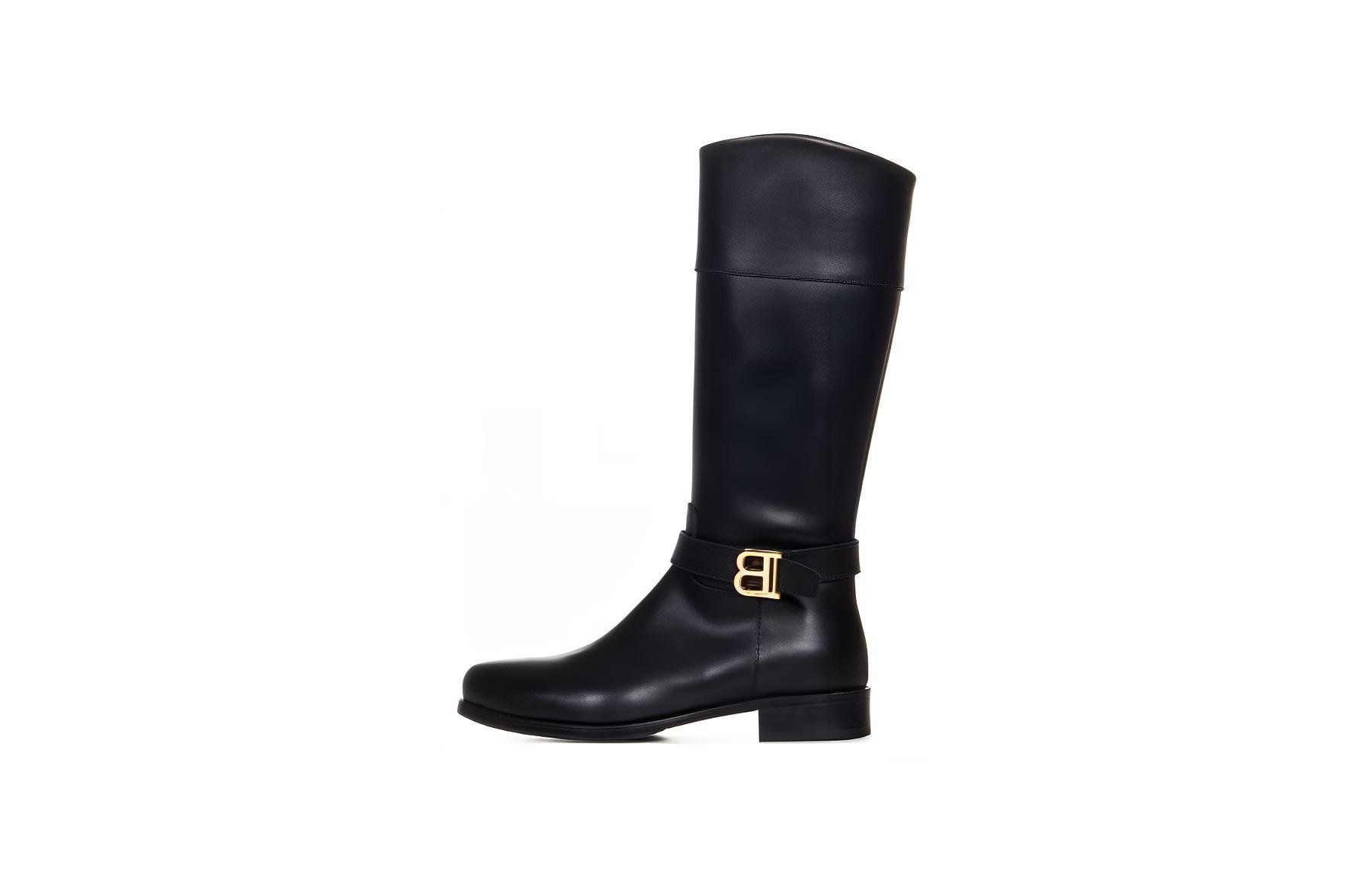 (Women) Balmain Leather High-Top Boots 'Black Round Toe' BT0A16Z1029930OR