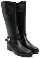 Order (W) Balmain Sepatu Boot Kulit Tinggi 'Ujung Bulat Hitam' BT0A16Z1029930OR