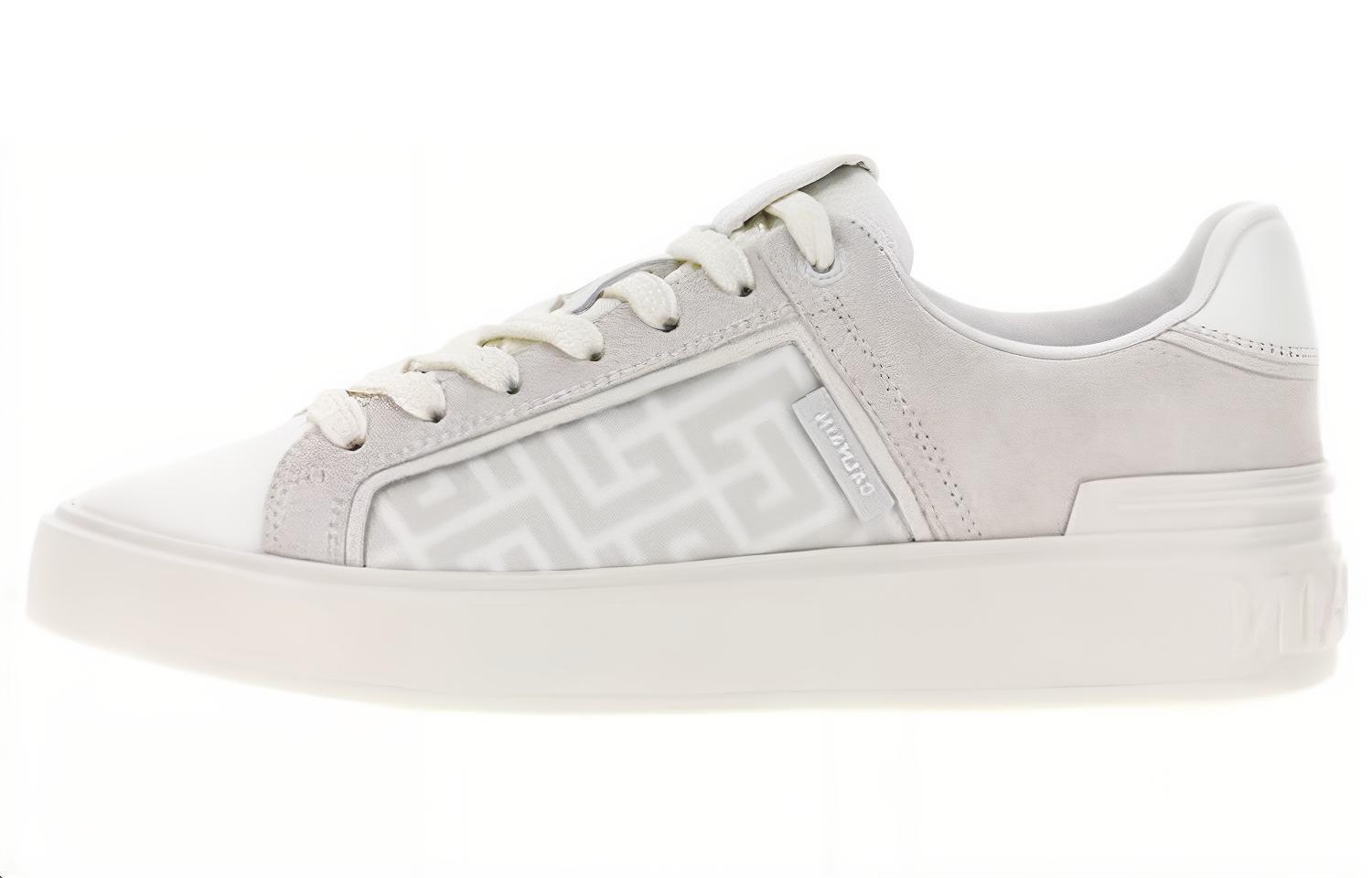 (W) Balmain Leather Low-Top Sneakers 'White'