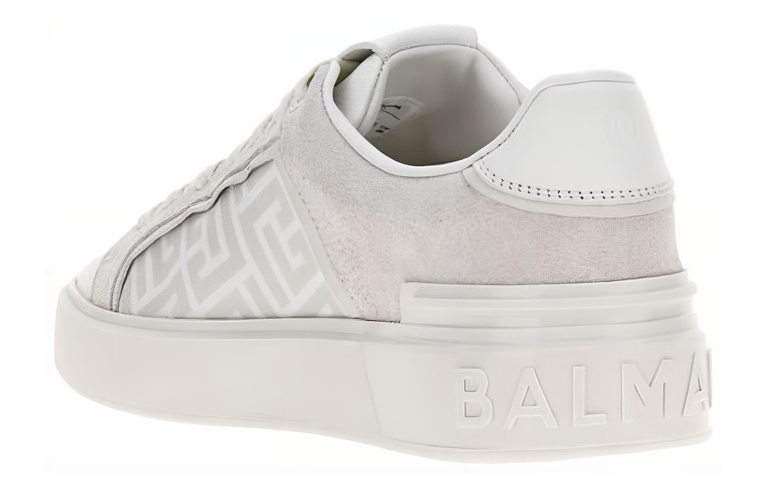 (W) Balmain Leather Low-Top Sneakers 'White' 圖 2