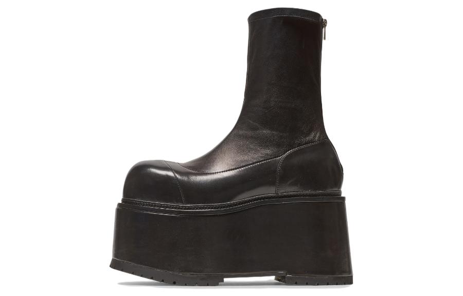 (Women) Balmain Leather Platform Ankle Boots 'Black Fashion' YN0TE835LSNA0PA