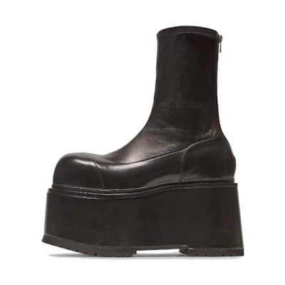 (W) Balmain Leather Platform Ankle Boots 'Black Fashion'