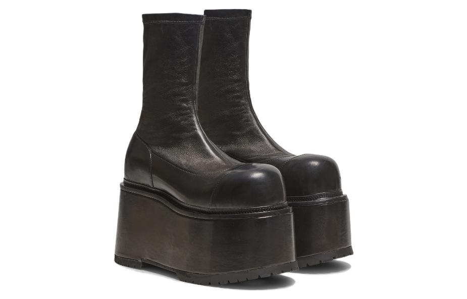 Lookbook (Women) Balmain Leather Platform Ankle Boots 'Black Fashion' YN0TE835LSNA0PA