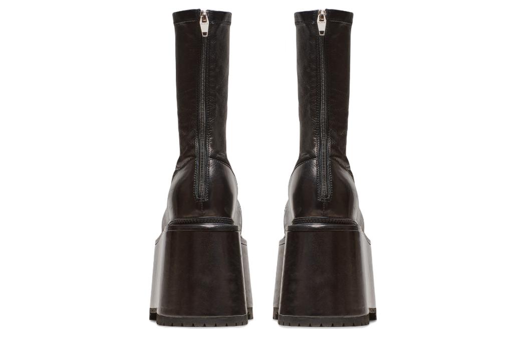 Purchase (Women) Balmain Leather Platform Ankle Boots 'Black Fashion' YN0TE835LSNA0PA