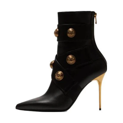 (W) Balmain Alma Leather Ankle Boots 'Black'