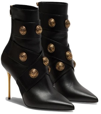 (Women) Balmain Alma Leather Ankle Boots 'Black' AN1TE860LVITEAD Lookbook (Women) Balmain Alma Leather Ankle Boots 'Black' AN1TE860LVITEAD