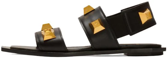(Women) Balmain Leather Studded Flat Sandal 'Black Fashion' AN1UH849LAPDEAD (Women) Balmain Leather Studded Flat Sandal 'Black Fashion' AN1UH849LAPDEAD