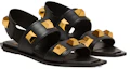 Lookbook (W) Balmain Leren Studded Platte Sandalen ''Zwart Mode'' AN1UH849LAPDEAD