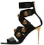 Buy (W) Sandales en Cuir Balmain à Fermeture Éclair ''Noir'' ''Or Antique'' AN1UH859LVITEAD