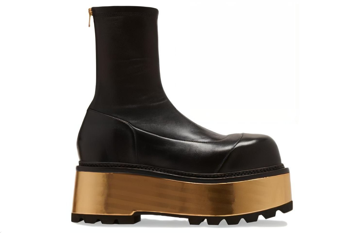 Order (W) Balmain Leren Chunky Ritslaarzen ''Zwart Mode'' AN1TE848LNSXEAD