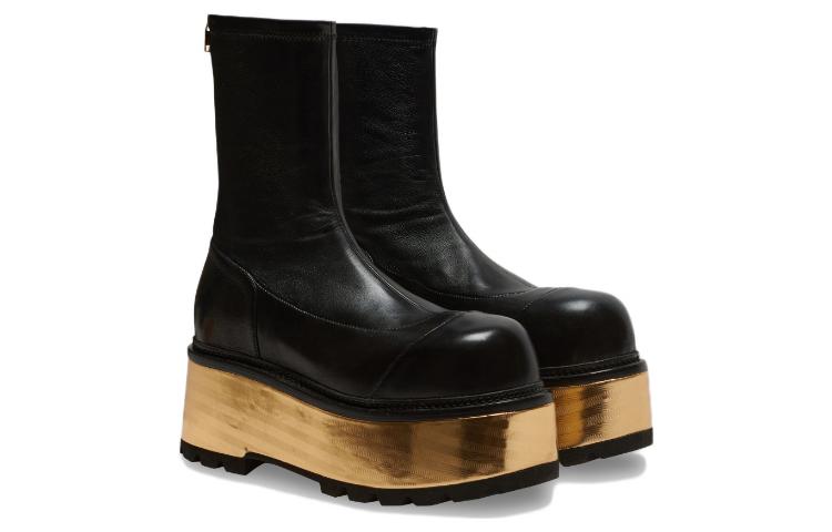 Lookbook (W) Balmain Leren Chunky Ritslaarzen ''Zwart Mode'' AN1TE848LNSXEAD