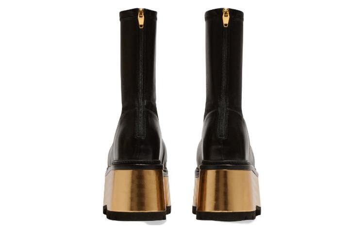Shop (W) Balmain Leren Chunky Ritslaarzen ''Zwart Mode'' AN1TE848LNSXEAD