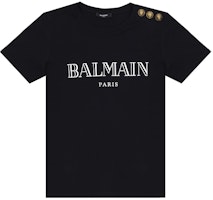 (Women) BALMAIN Logo Print Cotton Short Sleeve T-Shirt Black. UF11350-I367-EAB (Women) BALMAIN Logo Print Cotton Short Sleeve T-Shirt Black. UF11350-I367-EAB