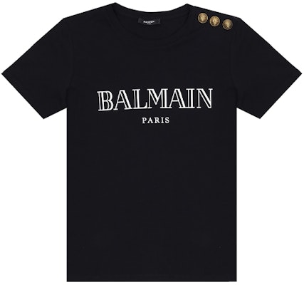 (W) BALMAIN 黑色短袖棉質Logo印花T恤. UF11350-I367-EAB Buy (W) BALMAIN 黑色短袖棉質Logo印花T恤. UF11350-I367-EAB