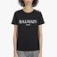 Sizing (W) BALMAIN 黑色短袖棉質Logo印花T恤. UF11350-I367-EAB