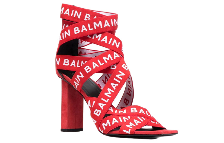 (W) Balmain Logo Print Slide 'Red' 圖 2