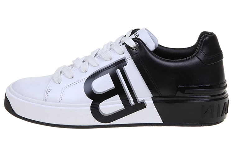 (W) Balmain Low-Top Sneaker 'Logo Print Black and White'