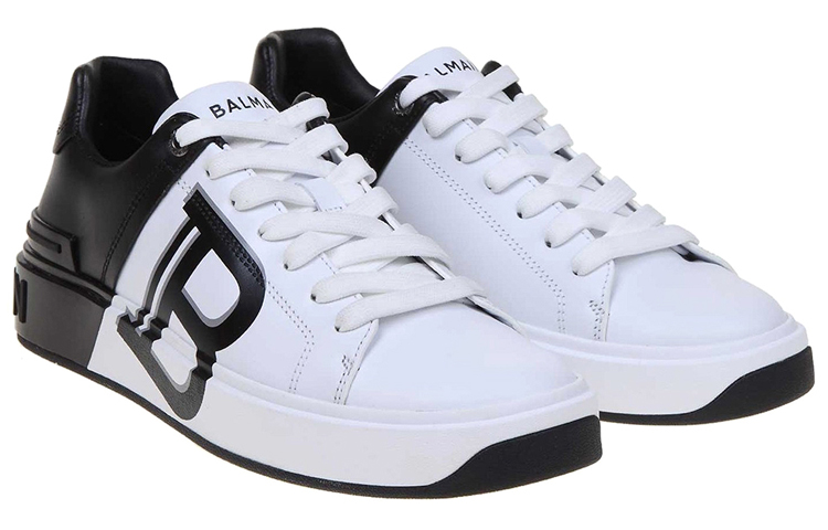(W) Balmain Low-Top Sneaker 'Logo Print Black and White' 圖 2