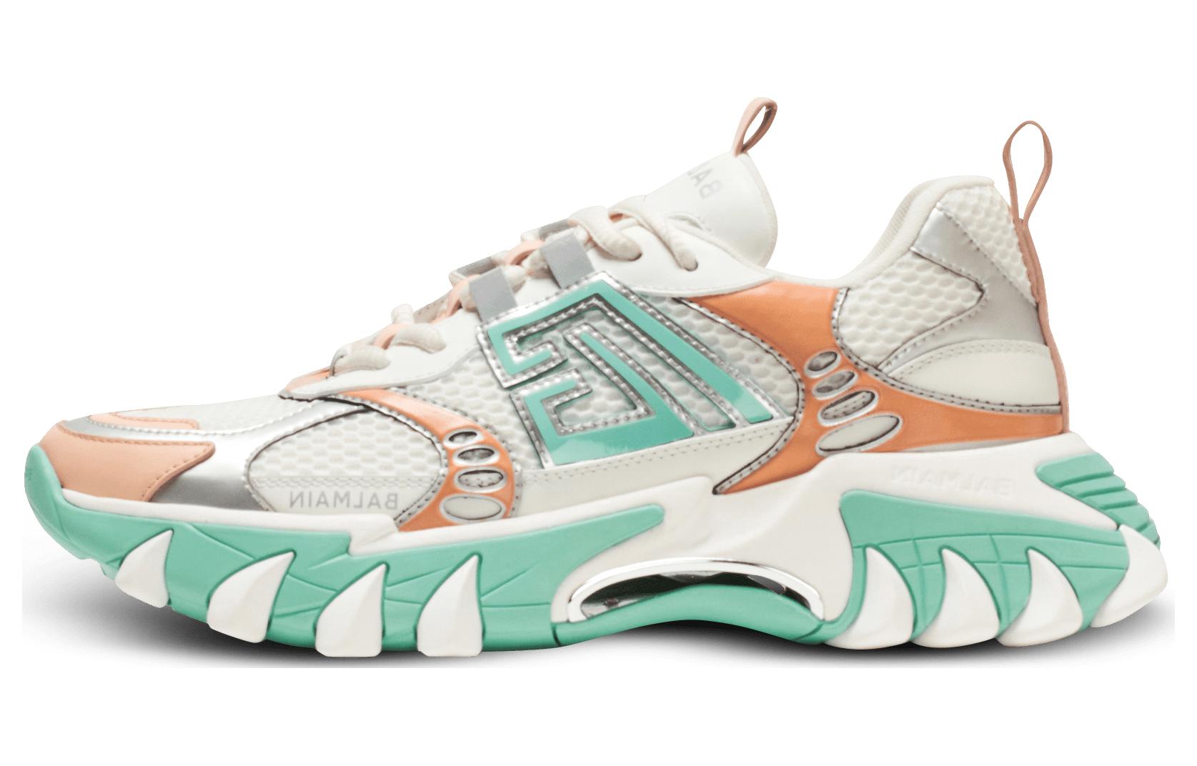 (W) Balmain Low Top 'Green Leather'