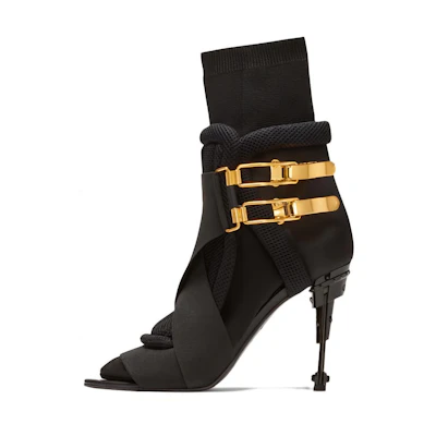 (W) Balmain Mecano Ankle Boot 'Black Stiletto Buckle'