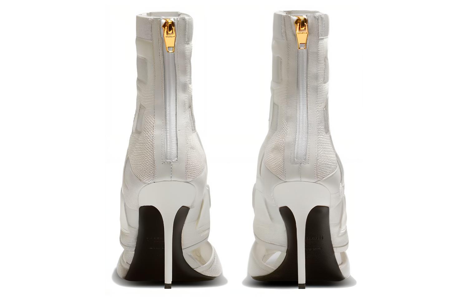 Shop (W) Sandalia Balmain de Malla con Hebilla y Tacón de Aguja 'Blanco Moda' YN0UH829TVBM0FA