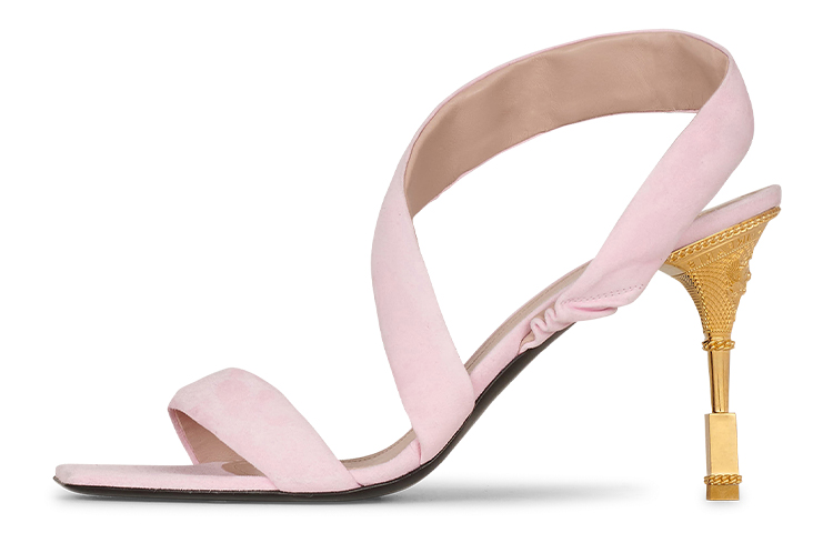 (Women) Balmain Moneta 'Pink Velvet Leather Sandals' YN1UH764LCMK4AO