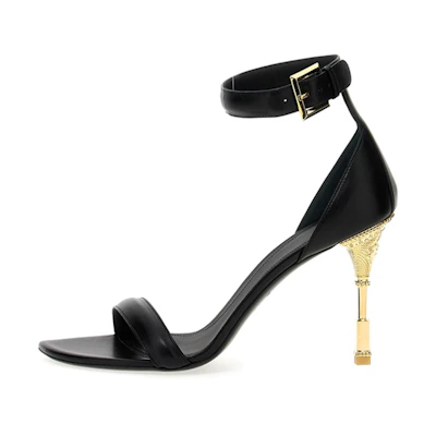 (W) Balmain Open-Toe Buckle 'Black Fashion Sandals'