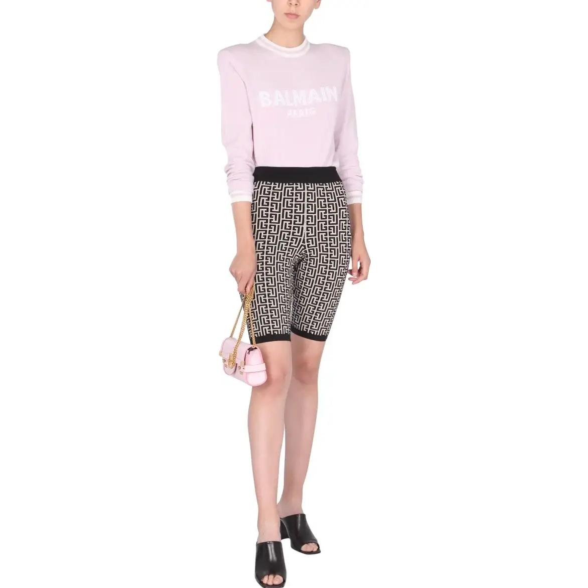 Shop (W) 巴爾曼粉色Logo提花針織毛衣 WF1KA000K225-OCD