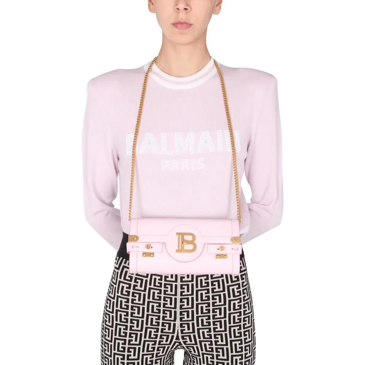 Details for (W) 巴爾曼粉色Logo提花針織毛衣 WF1KA000K225-OCD