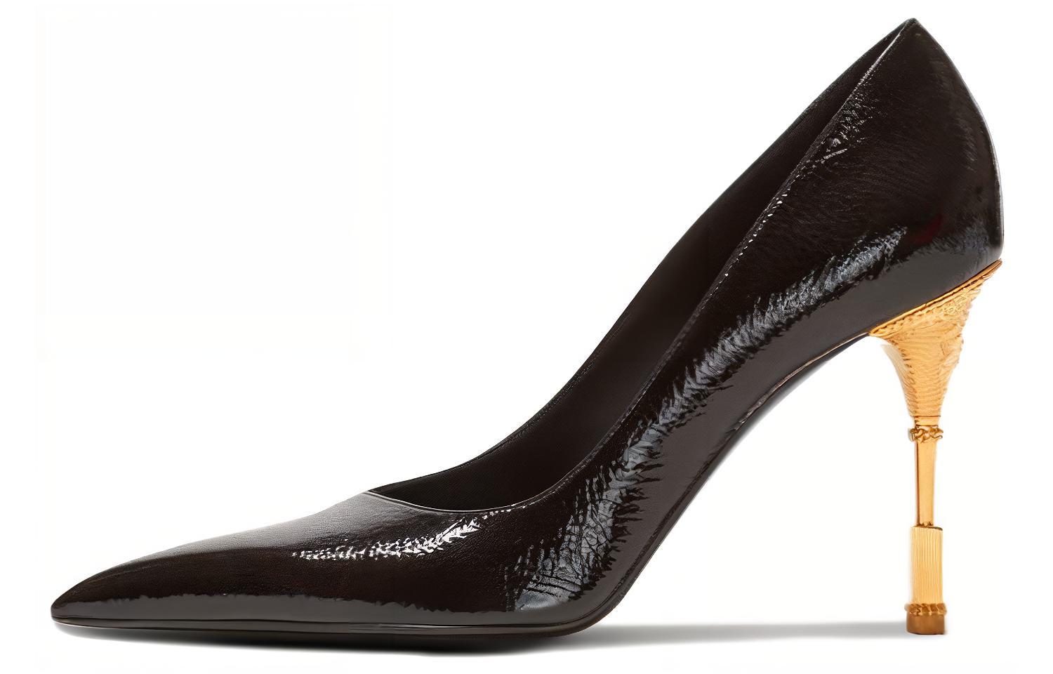 (Women) Balmain Pointed-Toe Patent 'Black Stiletto Heels' BN1UA806LSHK0PA