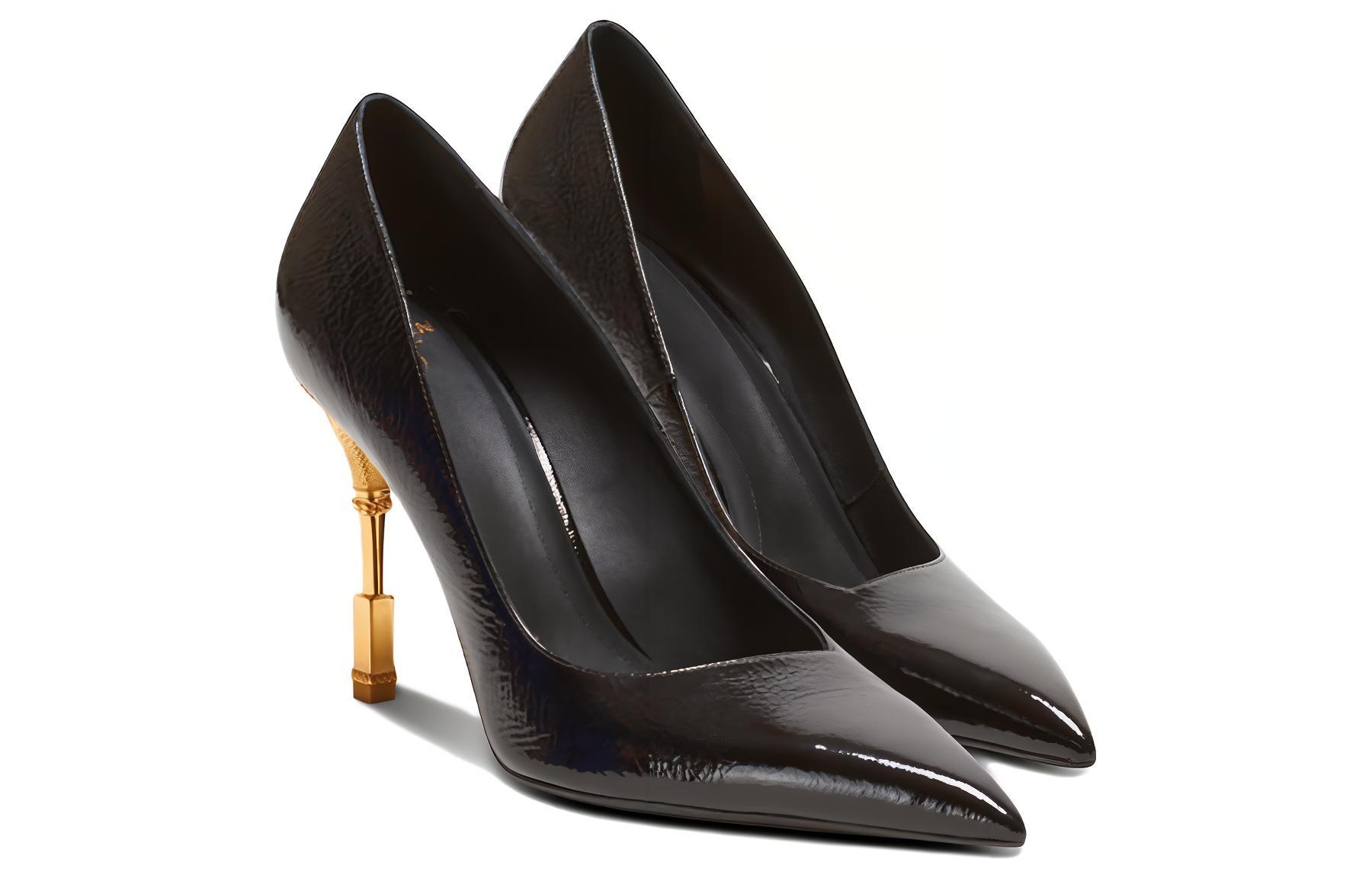 (W) Balmain Pointed-Toe Patent 'Black Stiletto Heels' 圖 3