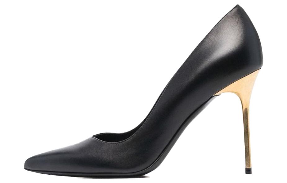 (W) Balmain Pointed-Toe Stiletto High Heels 'Elegant Black Leather'
